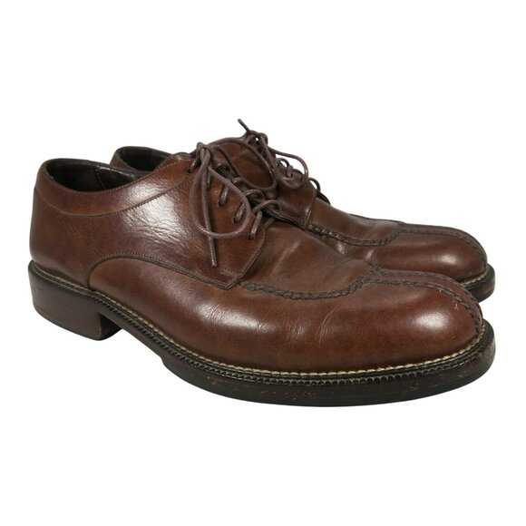 Cole Haan Country Split Toe Derby Shoes Brown Leather Men’s 9D Made in Brazil - Picture 1 of 8